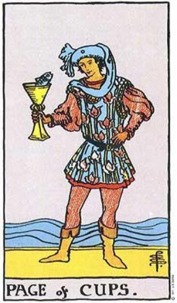 Carta de Tarot Valete, Pajem ou Príncipe de Copas - Significados e